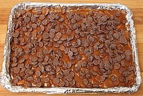 choc chips on an