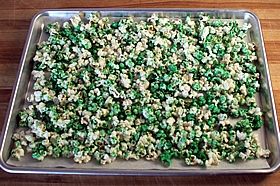 popcorn on tray