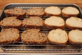 bread on tray