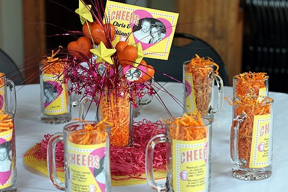 Wedding Rehearsal Dinner Centerpieces personalized with photos and 