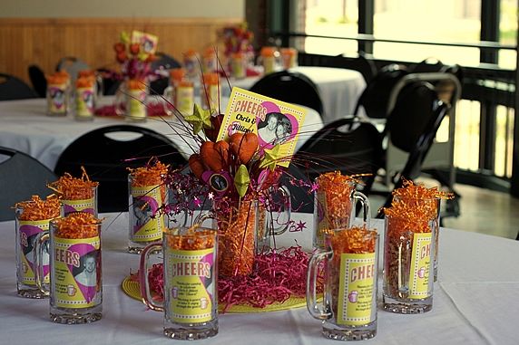 Wedding Rehearsal Dinner Centerpieces personalized with photos and 