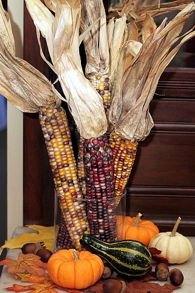 Fall decorating ideas with Indian corn