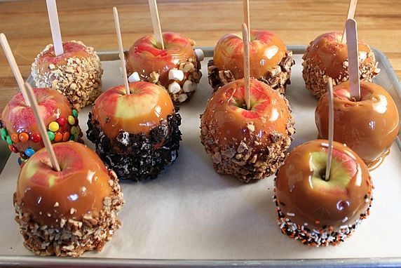 rolled apples on tray