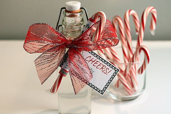 bottle with bow