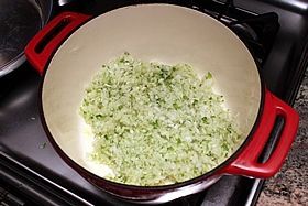 onions peppers in pot