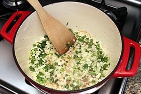 onions in pan