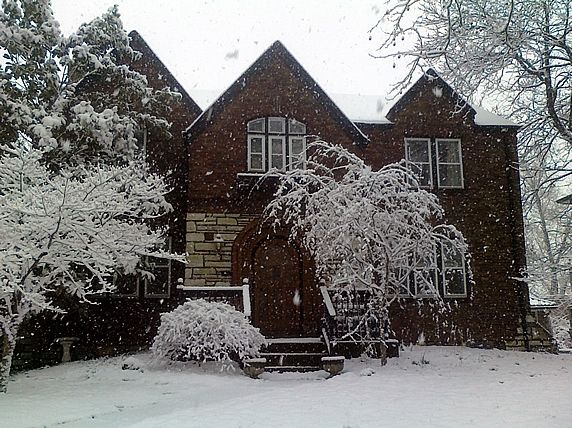 snowy house