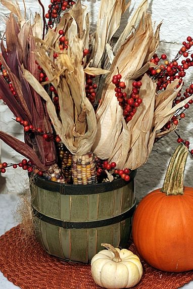 Fall decorating ideas with Indian corn