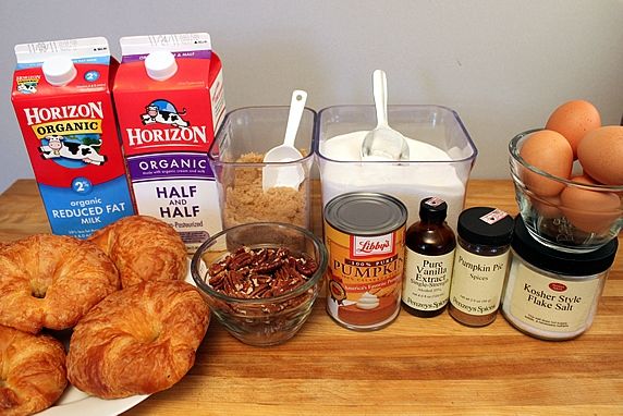 Overnight Pumpkin Pecan Croissant Bread Pudding