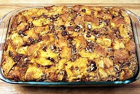 Overnight Pumpkin Pecan Croissant Bread Pudding