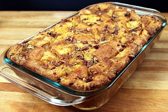 Overnight Pumpkin Pecan Croissant Bread Pudding