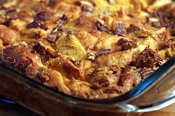 Overnight Pumpkin Pecan Croissant Bread Pudding