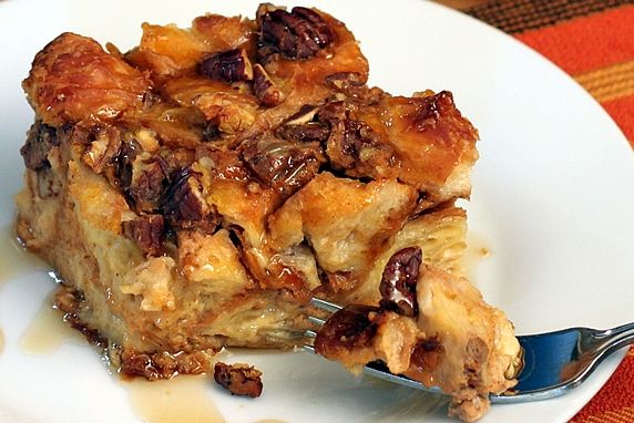 Overnight Pumpkin Pecan Croissant Bread Pudding